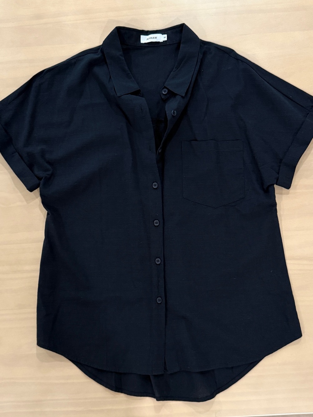 Black Linen Button Down Shirt